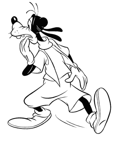 Goofy Is Confused  Coloring Page